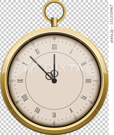 Elegant gold pocket watch showing eleven o'clock, embodying timeless style and precision. Elegant gold pocket watch showing eleven o'clock, embodying timeless style and precision. 131350467