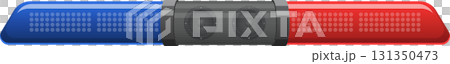 Emergency Lightbar: Red and blue light with a grey center for police or emergency vehicles. Emergency Lightbar: Red and blue light with a grey center for police or emergency vehicles. 131350473