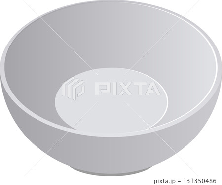 Sleek, empty bowl with a subtle gradient, perfect for various servings and food display. 131350486