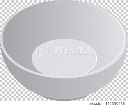 Sleek, empty bowl with a subtle gradient, perfect for various servings and food display. 131350486