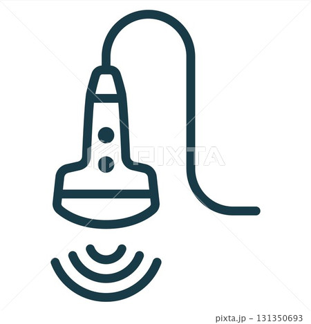 Ultrasound icon for organ examination. Medical equipment. Ultrasound icon for organ examination. Medical equipment. 131350693