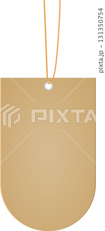 A simple, tan-colored tag with a string, ready for pricing, labeling, or a personal message. 131350754