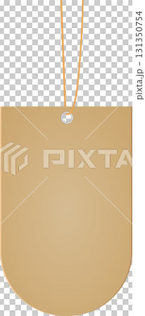 A simple, tan-colored tag with a string, ready for pricing, labeling, or a personal message. 131350754