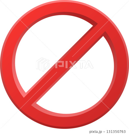 A universal symbol indicating prohibition or restriction, marked by a red circle and line. A universal symbol indicating prohibition or restriction, marked by a red circle and line. 131350763