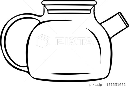 glass teapot, simple black and white icon, doodle and sketch style glass teapot, simple black and white icon, doodle and sketch style 131351631