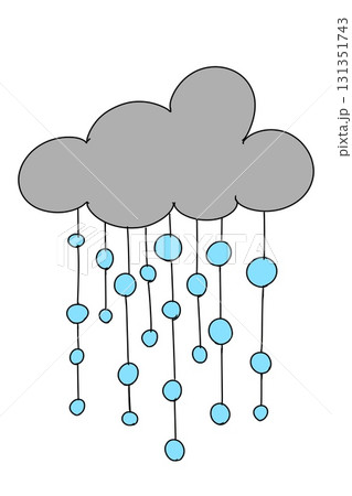 雨　ミニマリズム　イラスト　シンプル　かわいい　手描き 131351743