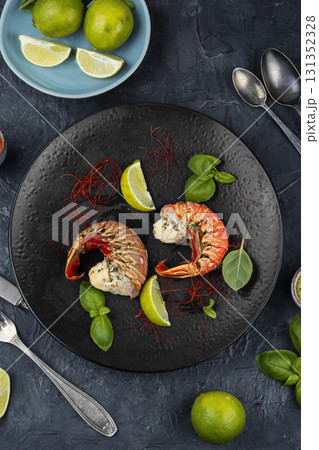 Preparing lobster tails. 131352328