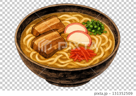 Okinawa soba watercolor illustration background transparent 131352509