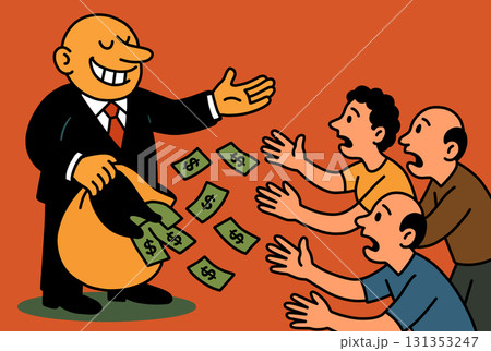 トリクルダウンのイメージ「AI生成画像」 131353247