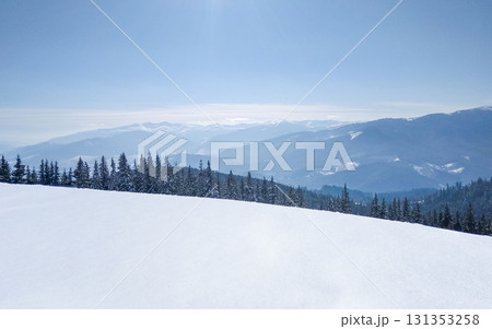 Snowy mountain landscape. Stock photo 131353258