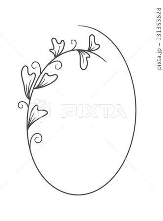 Delicate romantic linear wedding frame 131353628