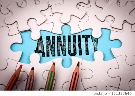 Annuity Concept Puzzle with Financial Term Highlighted for Investment, Retirement, and Money Annuity Concept Puzzle with Financial Term Highlighted for Investment, Retirement, and Money 131353646