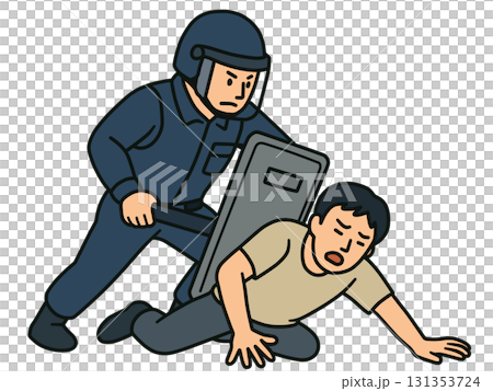 人工智慧生成的軍隊鎮壓手無寸鐵的平民的圖像 131353724