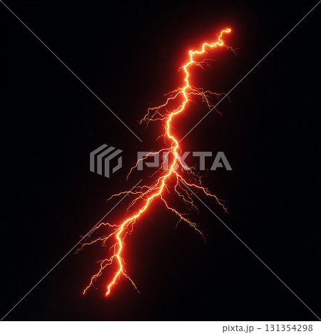 暗闇の中でスパークする強力でダイナミックな雷の光 131354298