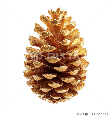クリスマスオーナメントの金色の松かさ 131354333