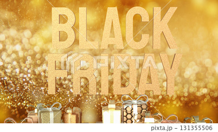 The Black Friday and Gift box  for Shopping concept 3d Rendering. 131355506