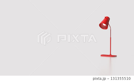 The Red Lamp on White Background  3d rendering. 131355510
