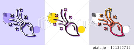 Paint brush line icon. Halftone dotted pattern. Gradient icon with grain shadow. Wall paintbrush sign. Creative drawing art symbol. Line brush icon. Various designs. Vector 131355715