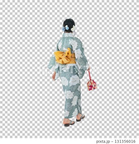 歩く浴衣を着た10代女性の後ろ姿 手作業で精密に切り抜いた背景透過全身写真PNG 歩く浴衣を着た10代女性の後ろ姿 手作業で精密に切り抜いた背景透過全身写真PNG 131356016