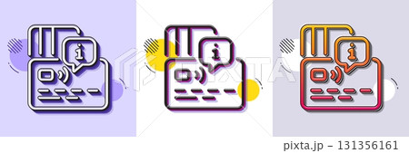 Credit card line icon. Halftone dotted pattern. Gradient icon with grain shadow. Approved bank money payment sign. Non-cash pay symbol. Line card icon. Various designs. Vector Credit card line icon. Halftone dotted pattern. Gradient icon with grain shadow. Approved bank money payment sign. Non-cash pay symbol. Line card icon. Various designs. Vector 131356161