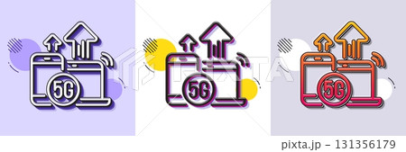 5g internet line icon. Halftone dotted pattern. Gradient icon with grain shadow. Wireless technology sign. Mobile devices wifi symbol. Line 5g internet icon. Various designs. Vector 5g internet line icon. Halftone dotted pattern. Gradient icon with grain shadow. Wireless technology sign. Mobile devices wifi symbol. Line 5g internet icon. Various designs. Vector 131356179