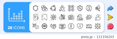 Dot plot, Web tutorials and Teamwork line icons. Interest rate, AI generate, Inflation icons. Pack of Swipe up, Money currency, Shield icon. Framework, Energy inflation, Vr pictogram. Vector Dot plot, Web tutorials and Teamwork line icons. Interest rate, AI generate, Inflation icons. Pack of Swipe up, Money currency, Shield icon. Framework, Energy inflation, Vr pictogram. Vector 131356203
