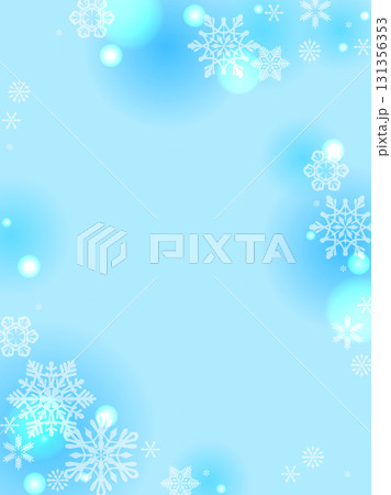 かわいい雪柄のフレーム型背景 131356353