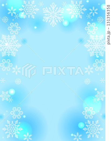 かわいい雪柄のフレーム型背景 かわいい雪柄のフレーム型背景 131356358