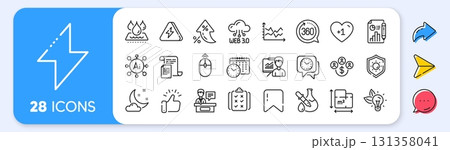 Presentation, Calendar time and Eco energy line icons. Interest rate, AI generate, Inflation icons. Pack of Documents, 360 degrees, Web3 icon. Rule, Swipe up, Sun protection pictogram. Vector 131358041