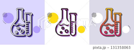 Chemistry lab line icon. Halftone dotted pattern. Gradient icon with grain shadow. Laboratory flask sign. Analysis symbol. Line chemistry lab icon. Various designs. Vector Chemistry lab line icon. Halftone dotted pattern. Gradient icon with grain shadow. Laboratory flask sign. Analysis symbol. Line chemistry lab icon. Various designs. Vector 131358063