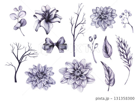 Halloween hand-drawn watercolor illustration 131358300