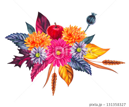 Autumn Watercolor Set Hand Drawn Watercolor Autumn Watercolor Set Hand Drawn Watercolor 131358327