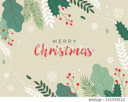 クリスマスのイメージ背景フレーム_文字あり_ベクターイラスト 131358512