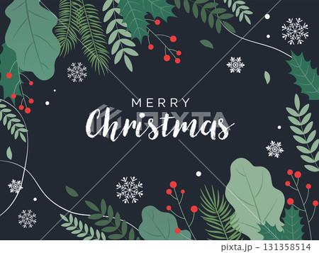 クリスマスのイメージ背景フレーム_文字あり_ベクターイラスト 131358514