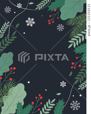 クリスマスのイメージ背景フレーム_縦長_ベクターイラスト 131358515