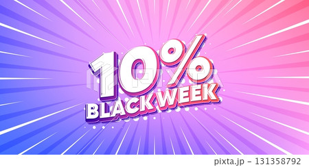 Black week sun rays gradient banner. Light burst background. Black week 10 percent sale. Special discount sign. Black friday offer symbol. Gradient sun rays. Sunburst light. Vector Black week sun rays gradient banner. Light burst background. Black week 10 percent sale. Special discount sign. Black friday offer symbol. Gradient sun rays. Sunburst light. Vector 131358792