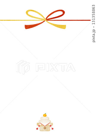 水彩風の蝶結びの水引きのイラスト 131358863