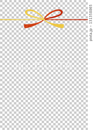 用水引繫的蝴蝶結的水彩插圖 131358865