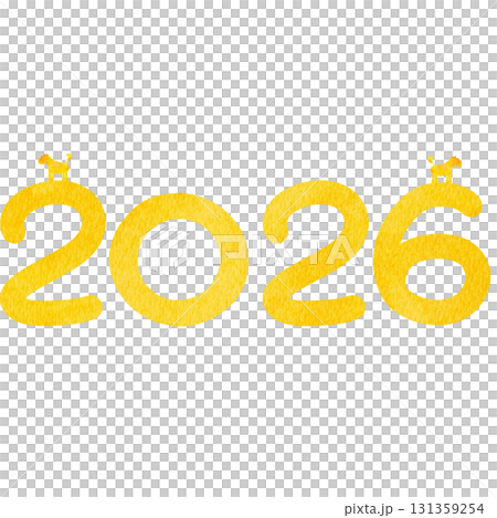 水彩風に描いた2026年のイラスト 水彩風に描いた2026年のイラスト 131359254