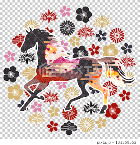 午　年賀状　干支　アイコン 131359352