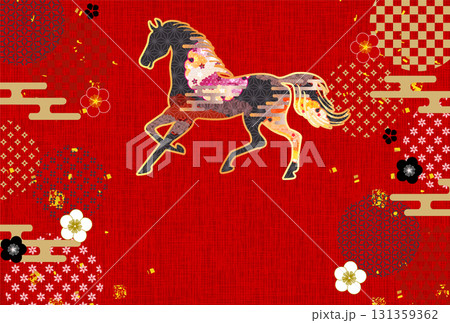 午 年賀状 干支 背景 午 年賀状 干支 背景 131359362