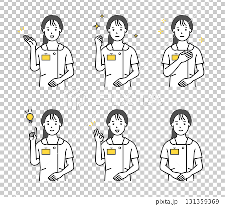 微笑護士擺出圖示集插圖 131359369