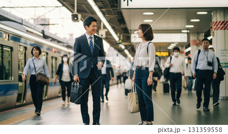 駅で待ち合わせ 131359558