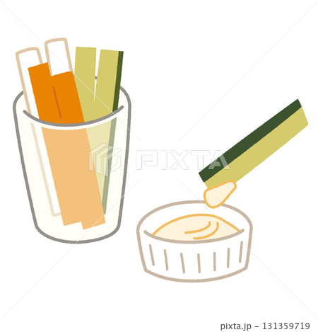 野菜スティックとマヨネーズのイラスト 野菜スティックとマヨネーズのイラスト 131359719