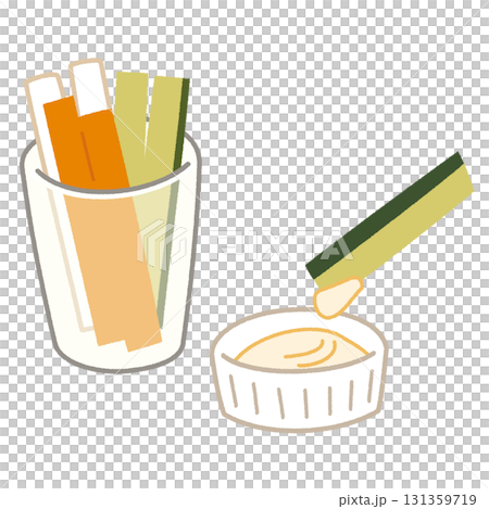 Vegetable sticks and mayonnaise illustration 131359719