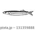 サンマ　モノクロ 131359888