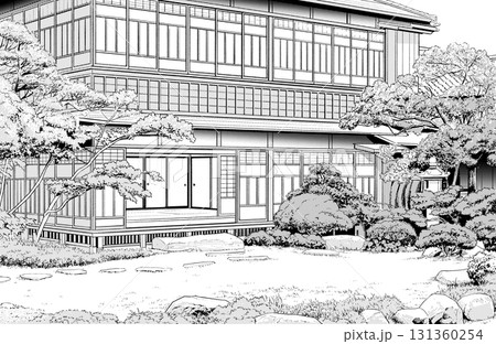 漫画風ペン画イラスト 和風(外観) 漫画風ペン画イラスト 和風(外観) 131360254