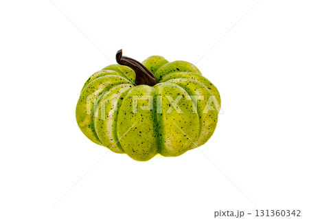 Green pumpkin on white background, isolate 131360342