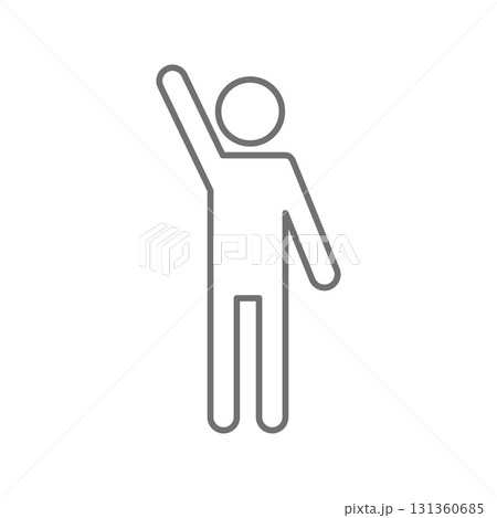 手を上げる人のピクトグラムアイコン 131360685