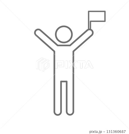 旗を振る人のピクトグラムアイコン 旗を振る人のピクトグラムアイコン 131360687